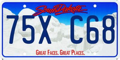 SD license plate 75XC68