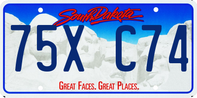 SD license plate 75XC74