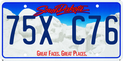 SD license plate 75XC76