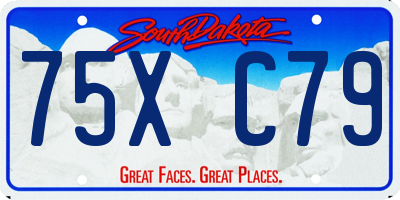 SD license plate 75XC79