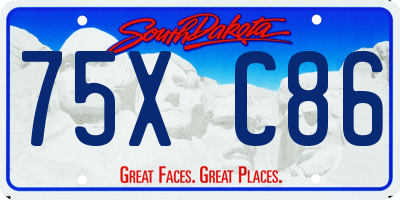SD license plate 75XC86