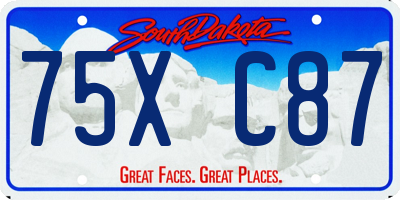 SD license plate 75XC87