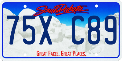 SD license plate 75XC89