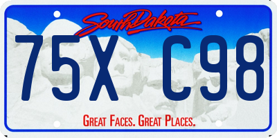 SD license plate 75XC98