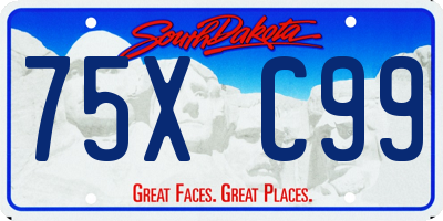 SD license plate 75XC99