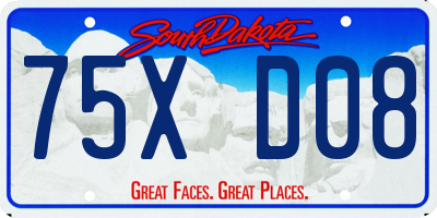 SD license plate 75XD08