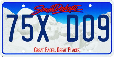 SD license plate 75XD09