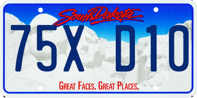 SD license plate 75XD10