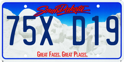 SD license plate 75XD19