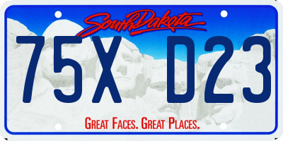 SD license plate 75XD23