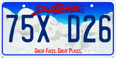 SD license plate 75XD26