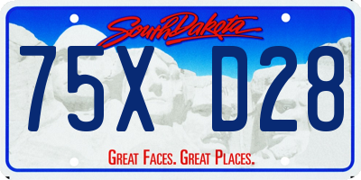 SD license plate 75XD28