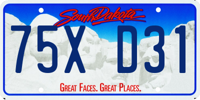 SD license plate 75XD31