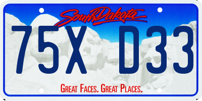 SD license plate 75XD33
