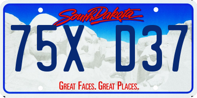 SD license plate 75XD37