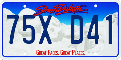 SD license plate 75XD41