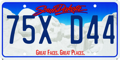 SD license plate 75XD44