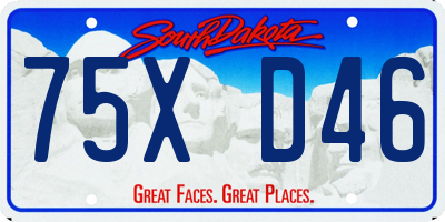 SD license plate 75XD46