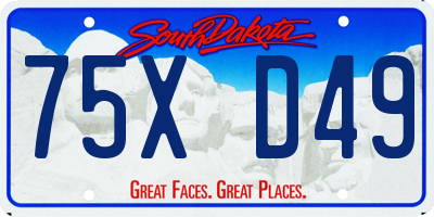 SD license plate 75XD49