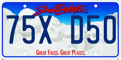 SD license plate 75XD50