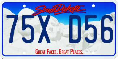 SD license plate 75XD56