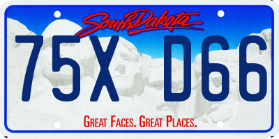 SD license plate 75XD66