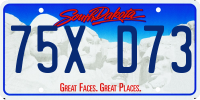SD license plate 75XD73
