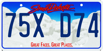 SD license plate 75XD74