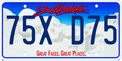 SD license plate 75XD75