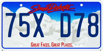 SD license plate 75XD78