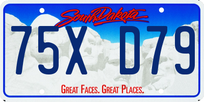 SD license plate 75XD79