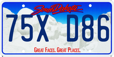 SD license plate 75XD86