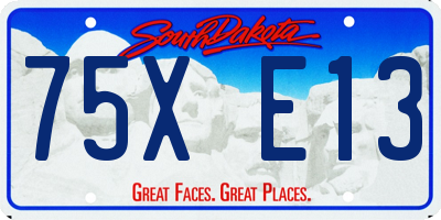 SD license plate 75XE13
