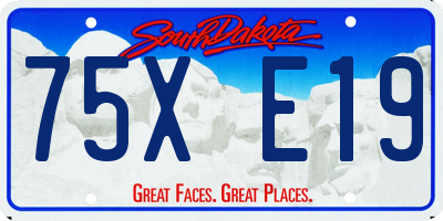 SD license plate 75XE19