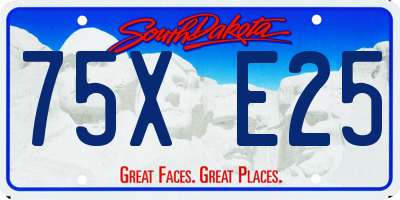 SD license plate 75XE25