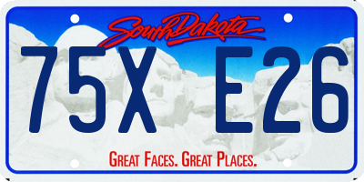 SD license plate 75XE26