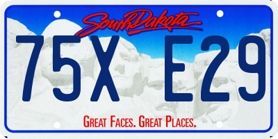 SD license plate 75XE29