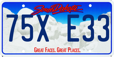 SD license plate 75XE33