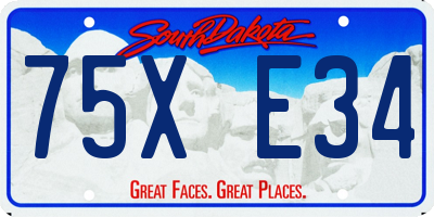 SD license plate 75XE34