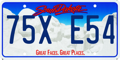 SD license plate 75XE54