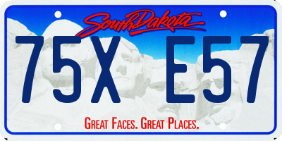 SD license plate 75XE57