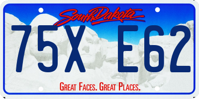 SD license plate 75XE62