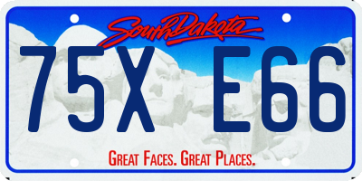 SD license plate 75XE66
