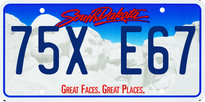 SD license plate 75XE67