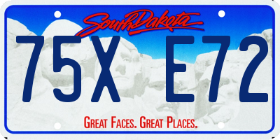SD license plate 75XE72
