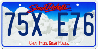 SD license plate 75XE76