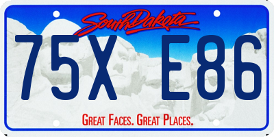 SD license plate 75XE86