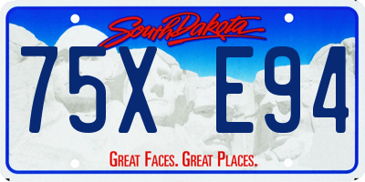 SD license plate 75XE94