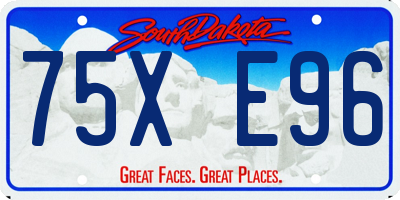 SD license plate 75XE96