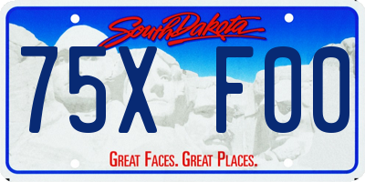 SD license plate 75XF00